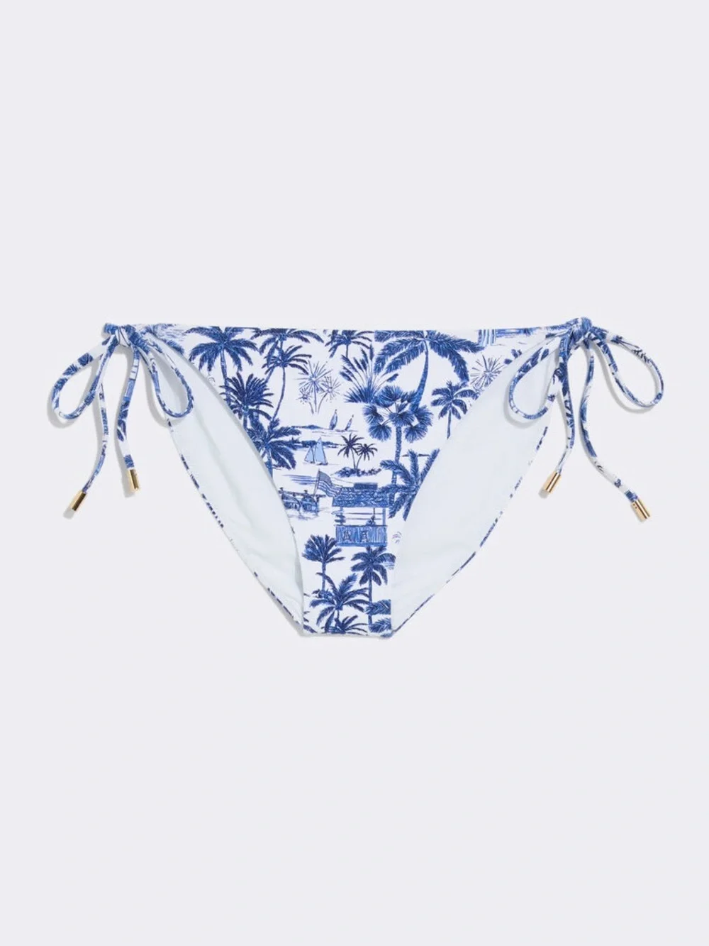 Vineyard Vines White and Blue Palm-Print Triangle Bikini set